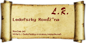 Ledofszky Roxána névjegykártya